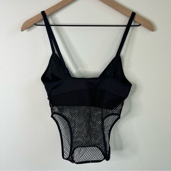 Savage X Fenty Black Mesh Bra Teddy Body Suit Intimates size Medium - Picture 6 of 7